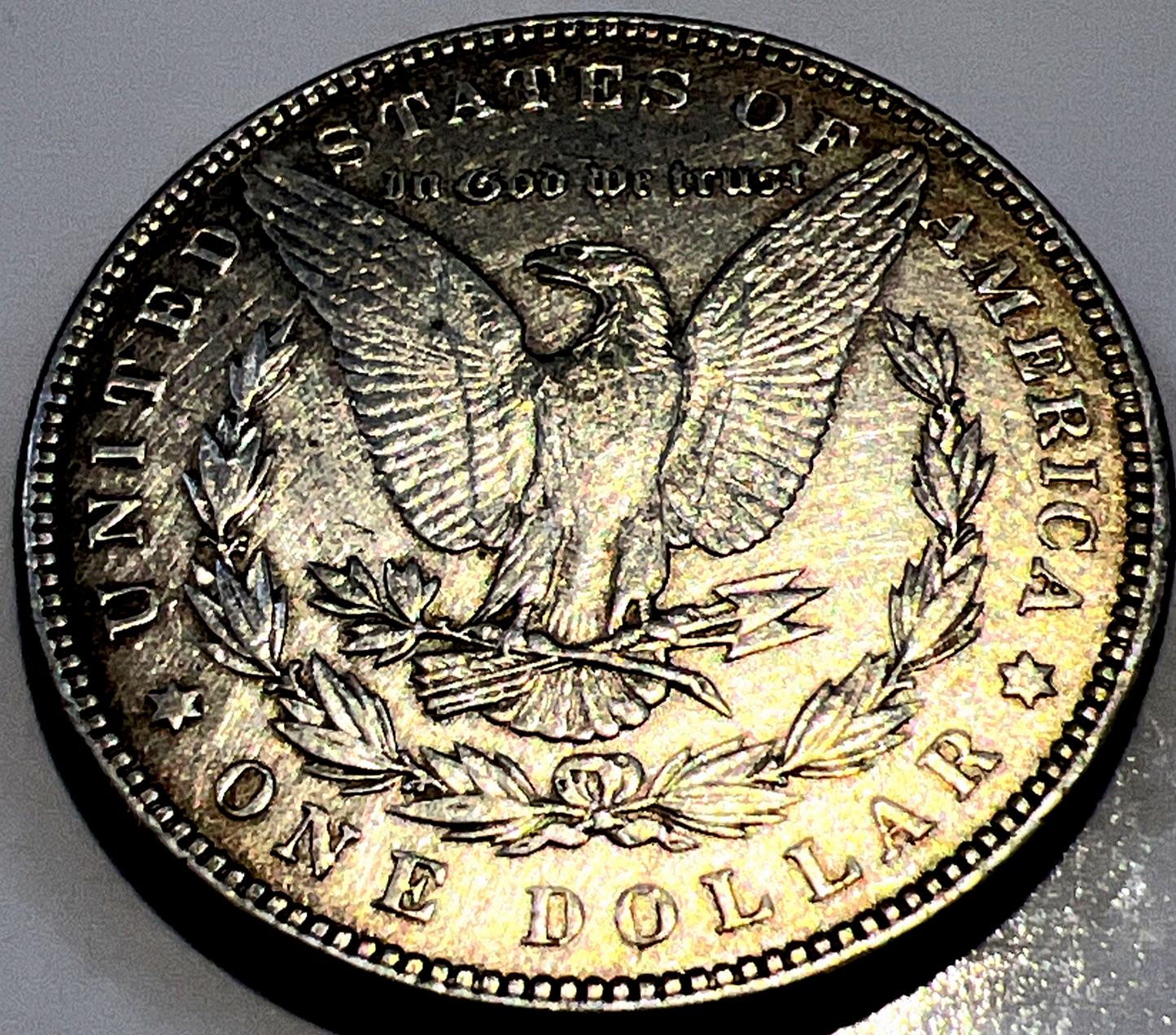 1885 P Morgan BEAUTIFUL GOLD TONING 90% Silver $1 Dollar SHARP Great Strike