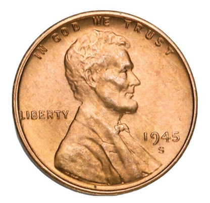 ✅ 1945-S Red Gem BU Lincoln Wheat 1c BRILLIANT UNCIRCULATED From OBW Roll