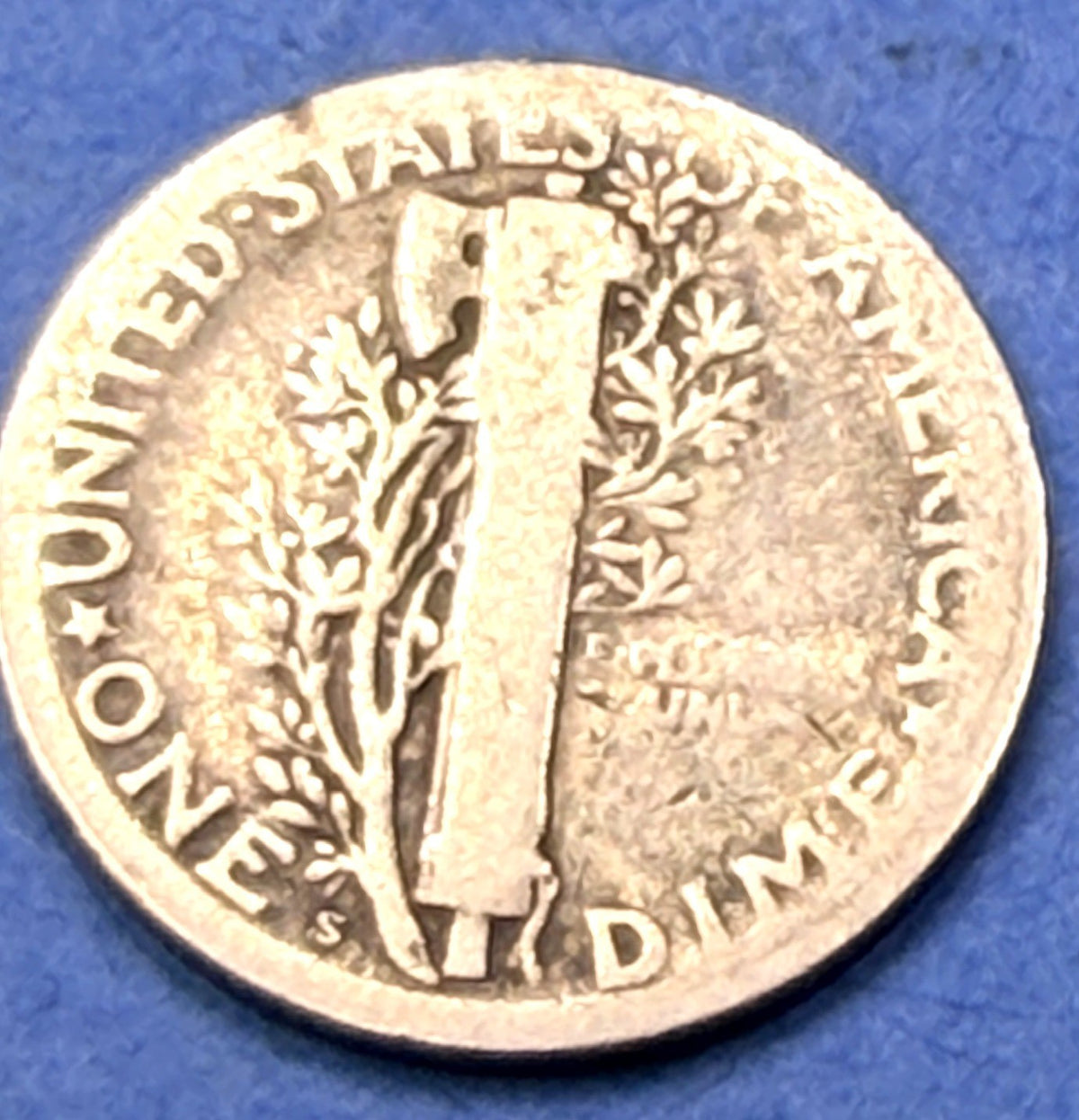 1925-S Mercury Dime 10C Better Date San Francisco 90% Silver F Fine Full Rims