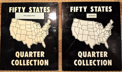 US STATE QUARTER SET P & D MINTS WITH ALBUMS, 1999 THRU 2008. 100 UNC QUARTERS