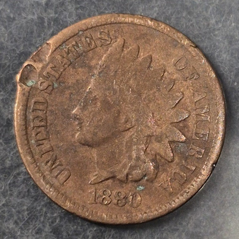 1880 Indian Head Cent Penny 1C VG Very Good Bronze Antique 19th Century US Coin