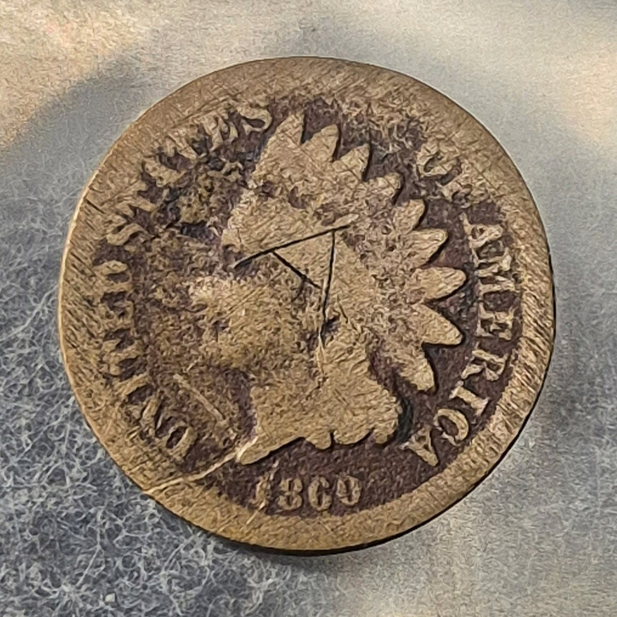 1869 Indian Head Cent Penny 1C Good Semi-Key Date Only 6.42 Million Minted