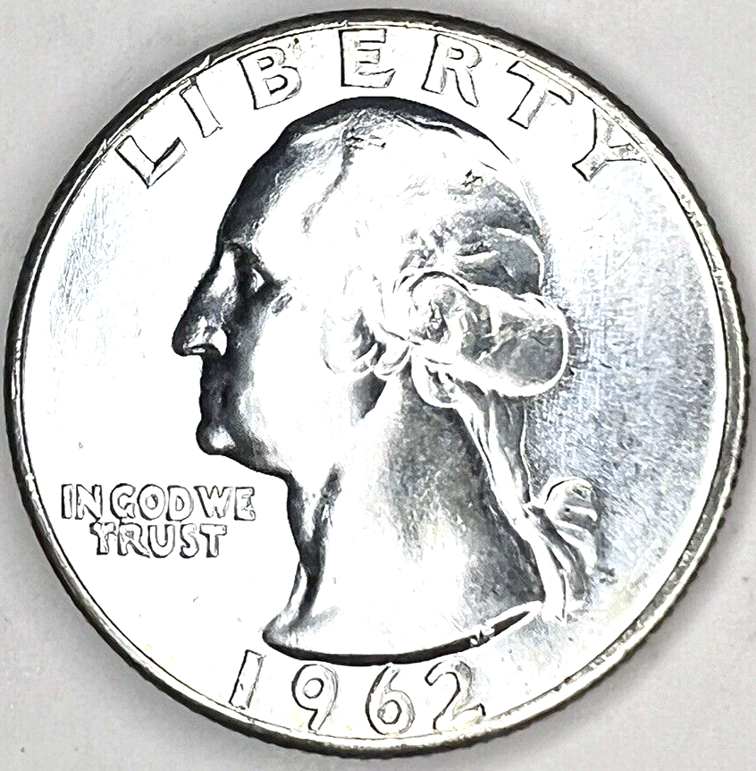 🔥 1962 P GEM BU Washington 90% Silver Quarter US Treasury From OBW Roll Coin 1