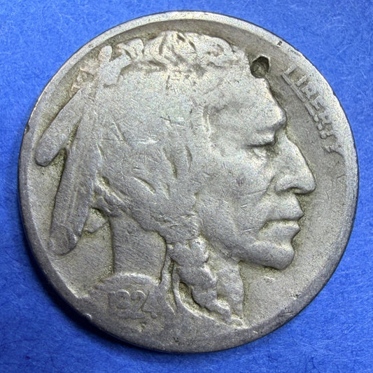 1924 Buffalo Nickel 5C VG-F Very Good Fine Philadelphia Indian Head Coin