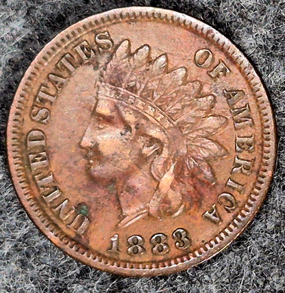 1883 Indian Head Cent Penny VF+ Features Full Liberty, Receive Coin Pictured 1C
