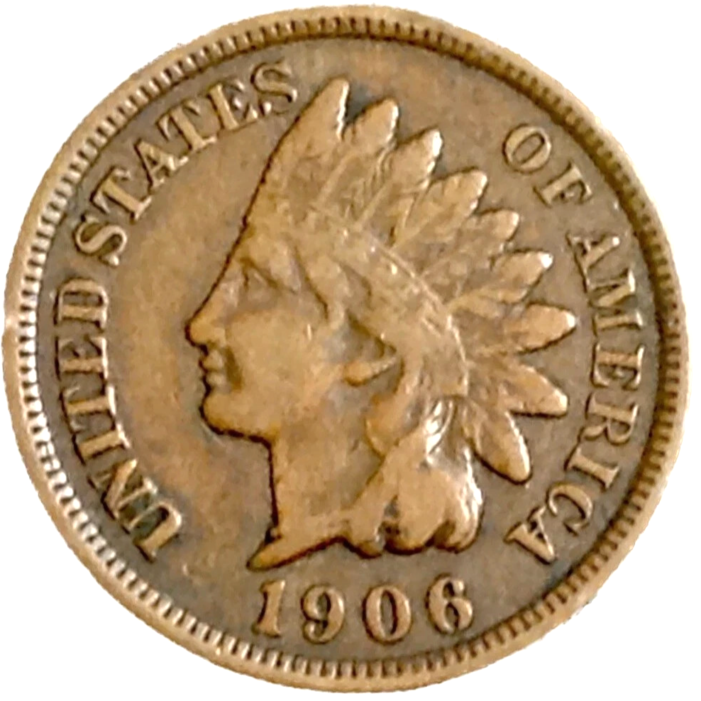 1906 Indian Head Penny Fine - Very Fine Condition (F-VF) Very Sharp Strike Coins