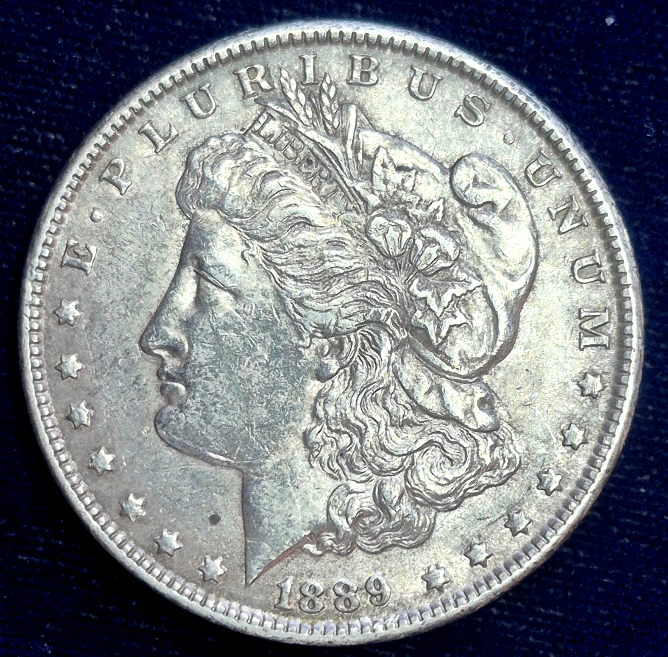 1889 Toned Morgan 90% Silver Dollar Crisp AU++ Features Handsome Toning *Video*