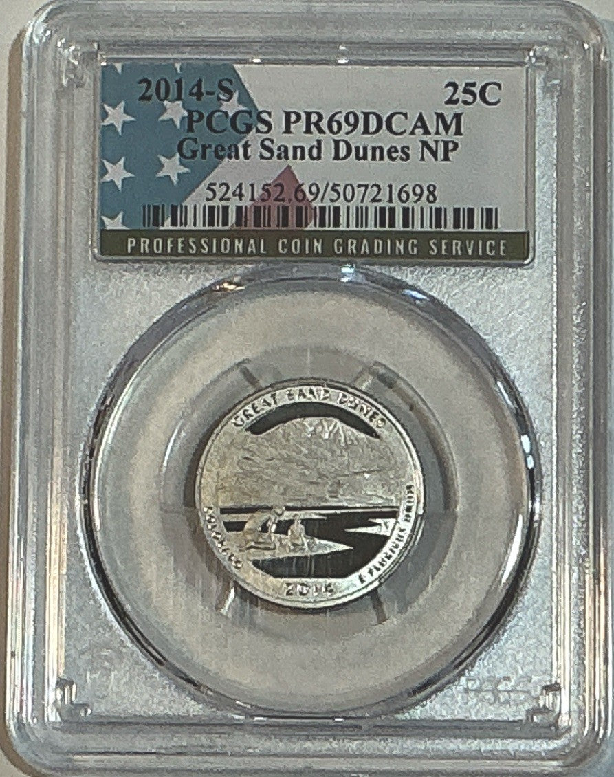🔥 2014 S 25C GREAT SAND DUNES NP National Park Washington Quarter PCGS PR69DCAM
