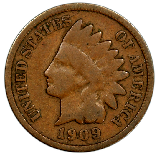 ✅ 1909 First & Last 2 Coins - Lincoln Wheat & Indian Head G-F Average Circulated