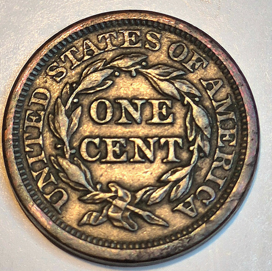 1845 Braided Hair Large Cent N5 R1 Strong XF+ Features GSID 1111