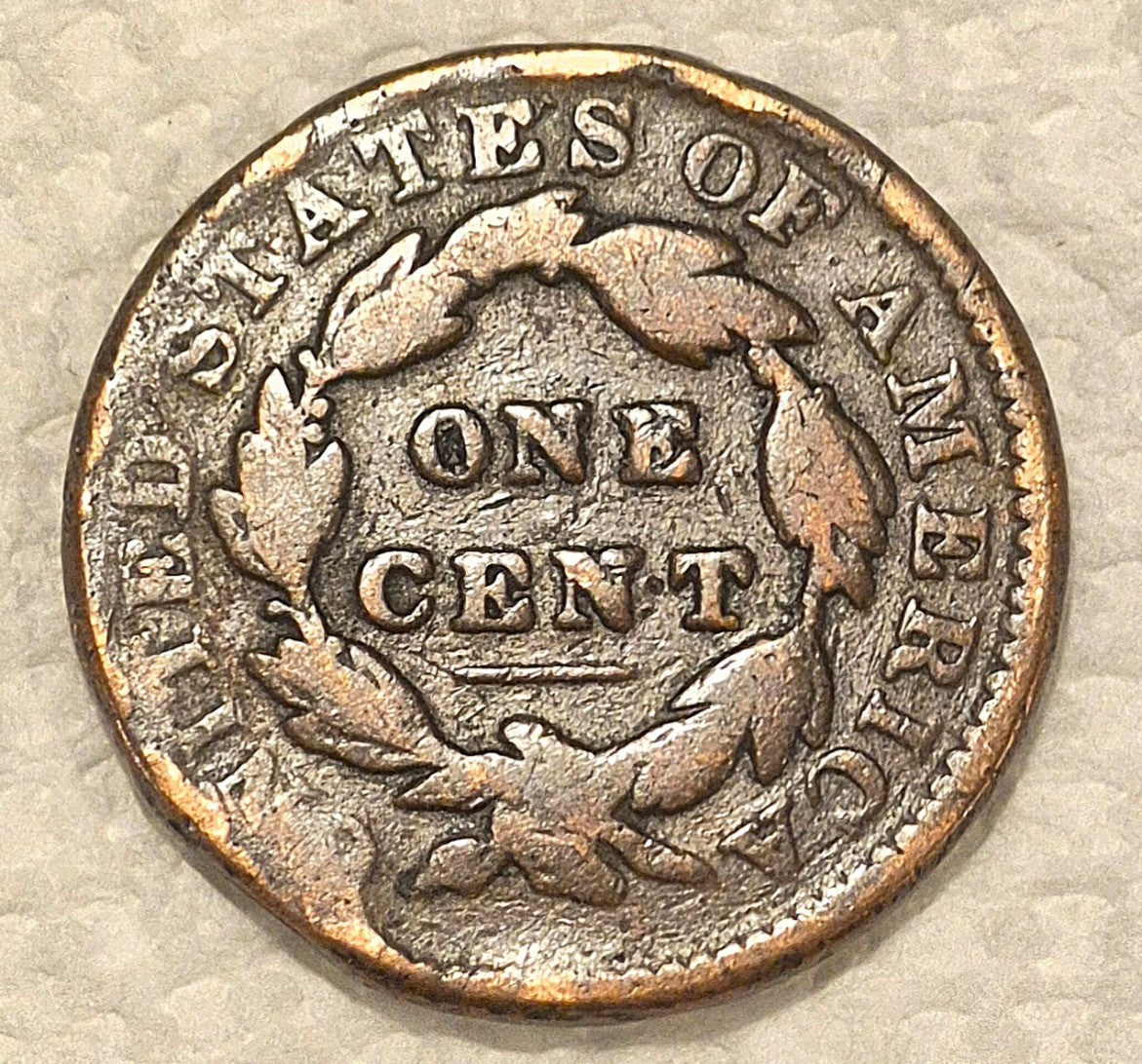 1831 N-3 R-1 Matron or Coronet Head Large Cent Coin G Features Med Letters 1C