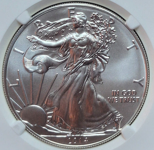 2014 American Silver Eagle MS70 NGC Flawless Magnum Opus From US Mint Sealed Box