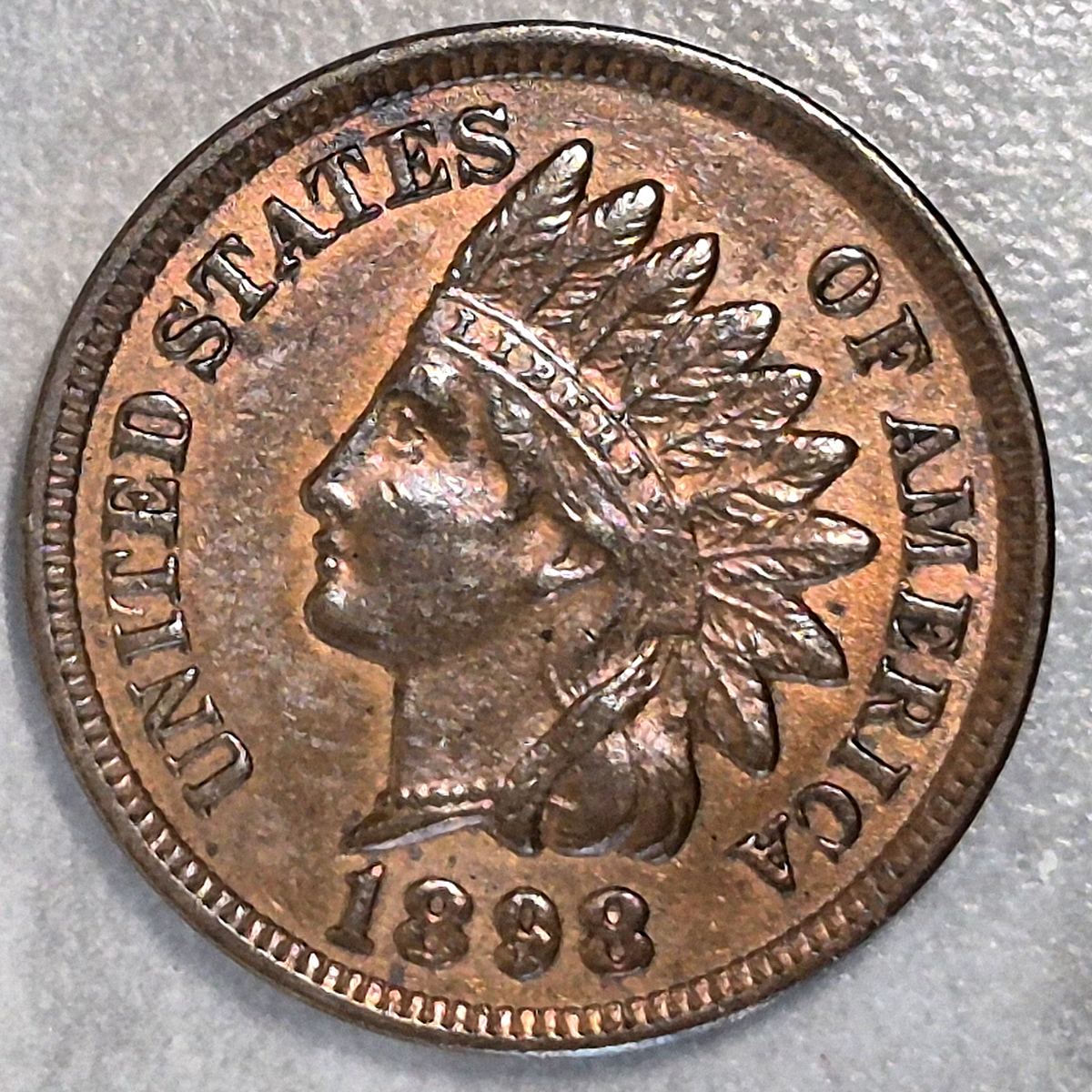 1898 Indian Head Cent Penny 1C Choice AU About Uncirculated Full LIBERTY Sharp