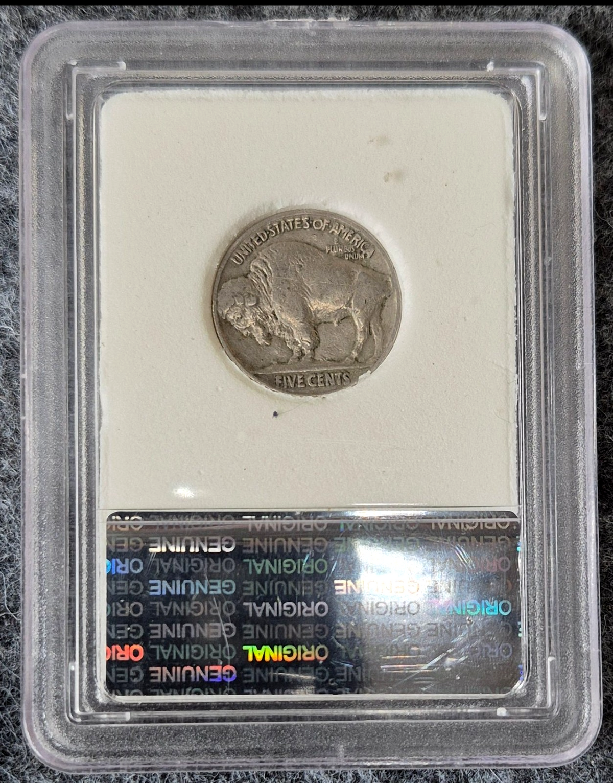1937 Buffalo Nickel Fine Full Date Indian Head 5C Coin in Holder Raw Ungraded