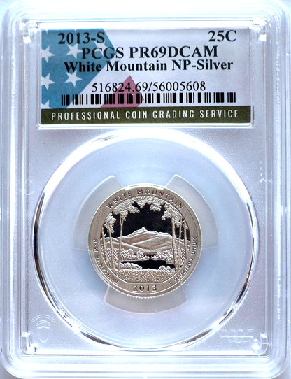 2013 S National Parks 5 Coin Silver Quarter Set PCGS PR69DCAM Special Flag Label
