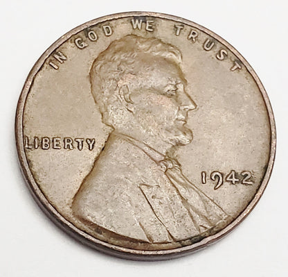 ✅ 1942-P Lincoln Wheat Cent GOOD -  FINE  (G-F)  Copper 1c From OBW Coin Roll
