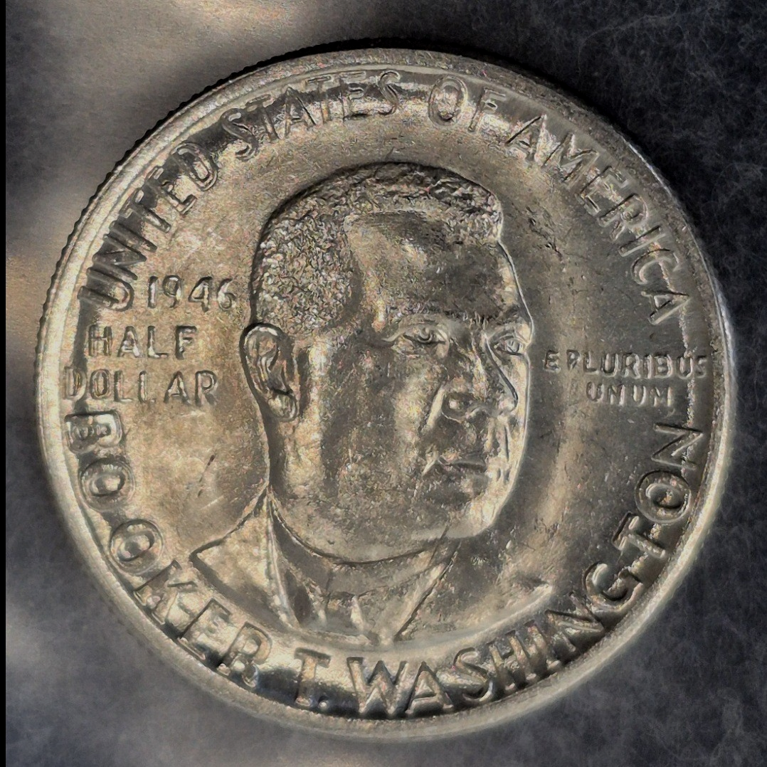 1946 D Booker T Washington Commem Half Dollar 90% Silver BU Low Mint (200,113)