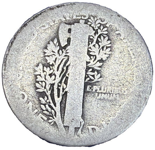 1916 Mercury Dime 90% Silver Coin About Good AG Condition 1st YEAR #2