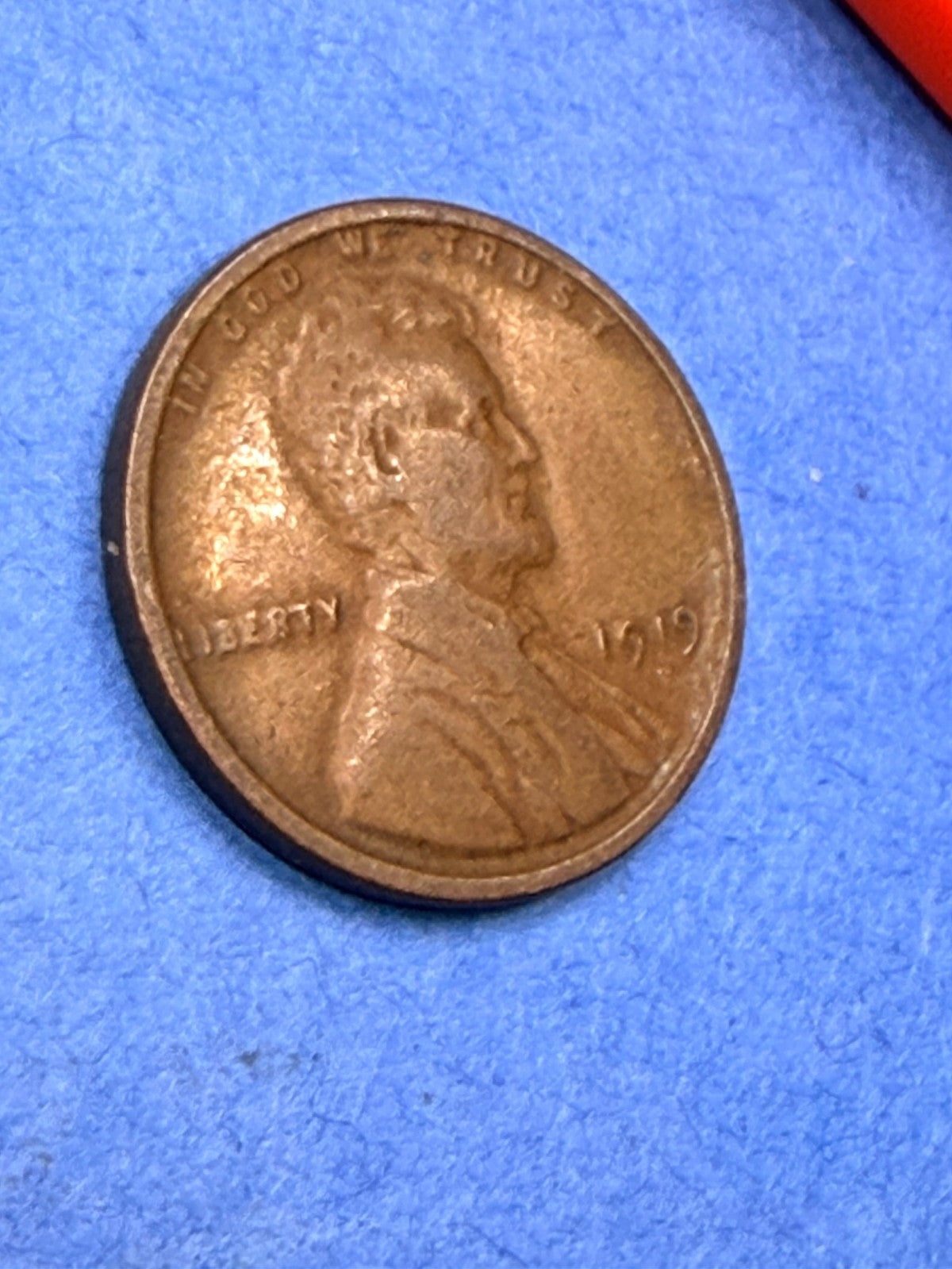 1919-D Lincoln Wheat Cent 1C VF Very Fine Denver Mint WWI Era Bronze Penny Coin