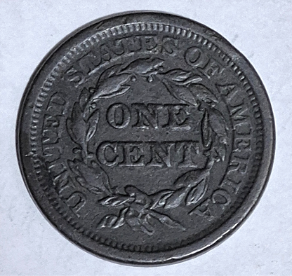 1851 Braided Hair Large Cent Very Fine Plus Features Variant N7 Rarity R1 1C