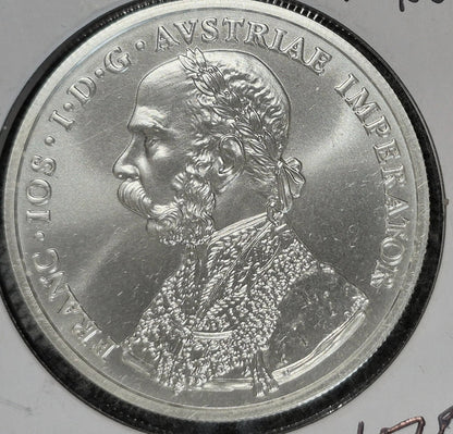 2001 1 oz .925 Sterling Silver Fantasy Coin Austria Franz Jos. 10 Kreuzer BU/UNC