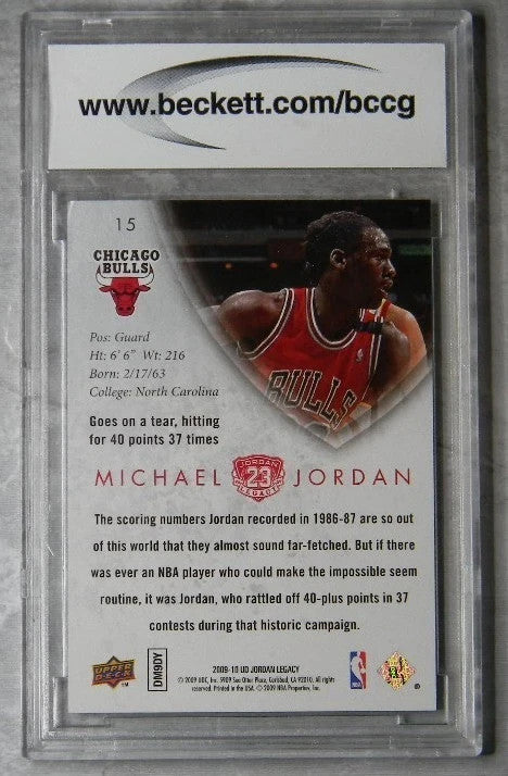 Michael Jordan 2009-10 Upper Deck MJ Legacy Collection Gold #15 BCCG 10 Mint+