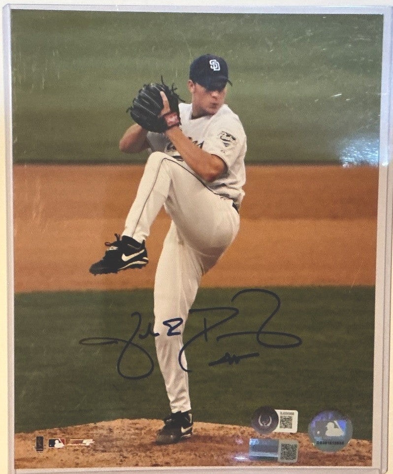 ⚾️  Jake Peavey Signed 8x10 Licensed Photo COA: BAS Beckett SD Padres Pitcher