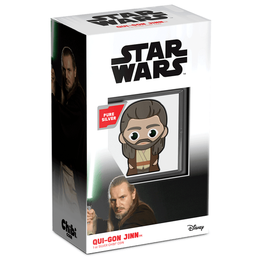 2023 Star Wars Qui-Gon Jinn 1oz Silver Colorized Chibi .999 Coin Lucas Films