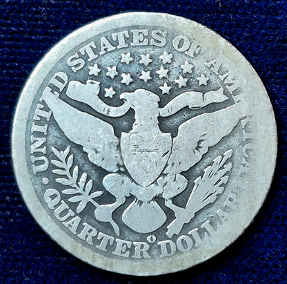 1899-O Barber 90% Silver Quarter G+ Good Features U.S. 25c Coin
