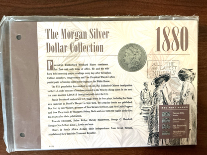 1880 P The Morgan Silver Dollar Collection 90% Coin American Historical Society