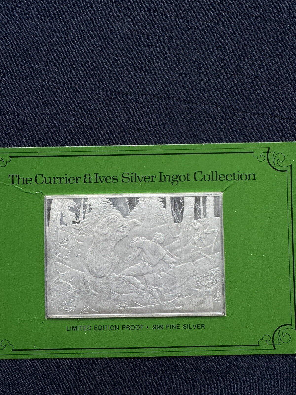33.33 ozt .999 Fine Silver The Currier & Ives Silver Ingots 1038.G Franklin Mint