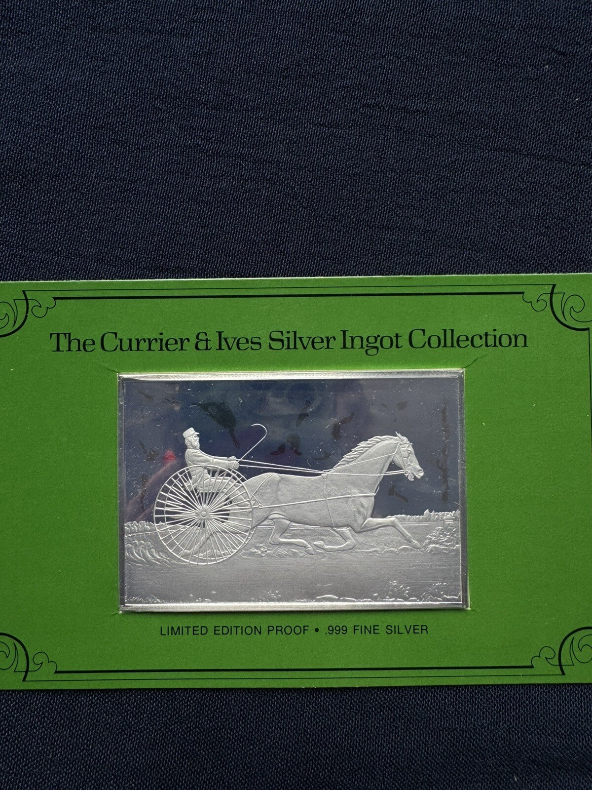33.33 ozt .999 Fine Silver The Currier & Ives Silver Ingots 1038.G Franklin Mint