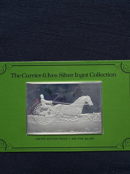 33.33 ozt .999 Fine Silver The Currier & Ives Silver Ingots 1038.G Franklin Mint