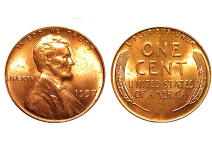 SET of 2 ✅ 1957 - P&D Lincoln Wheat 1c BRILLIANT UNCIRCULATED From OBW Roll