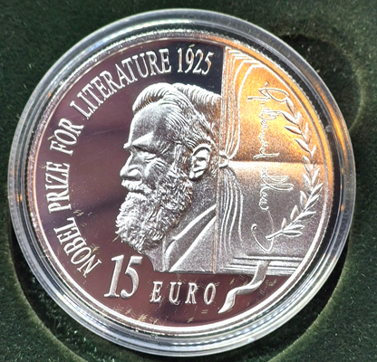 2025 George Bernard Shaw 1 Oz Sterling .925 Silver Proof Coin Ireland € 15 Euro