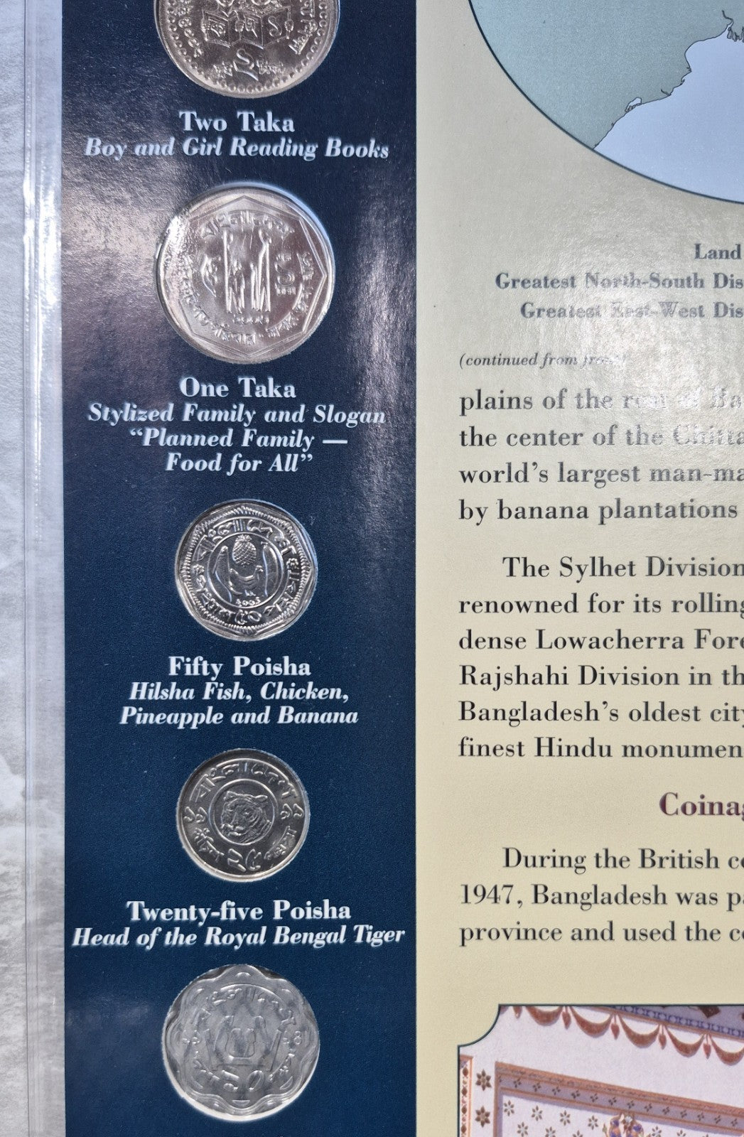 Bangladesh 8 Coin Set Sheet 1 5 10 25 50 Poisha 1 2 5 Taka Uncirculated Tiger