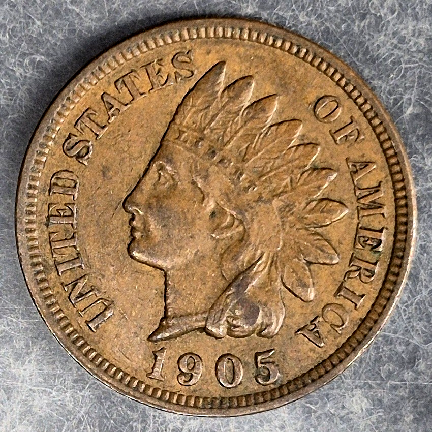1905 Indian Head Cent Penny 1C XF+ Extra Fine 4 Diamonds Bronze Brown