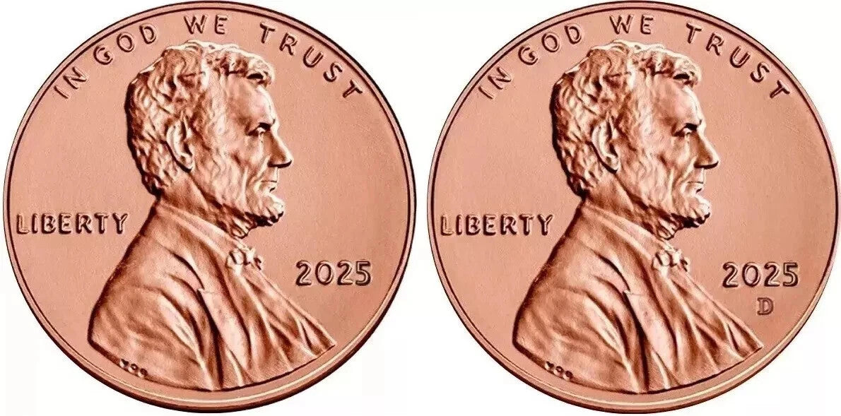 ✅ 2025 P&D Lincoln Shield Penny 2 Coin Set Uncirculated US Mint Cents LAST YEAR!