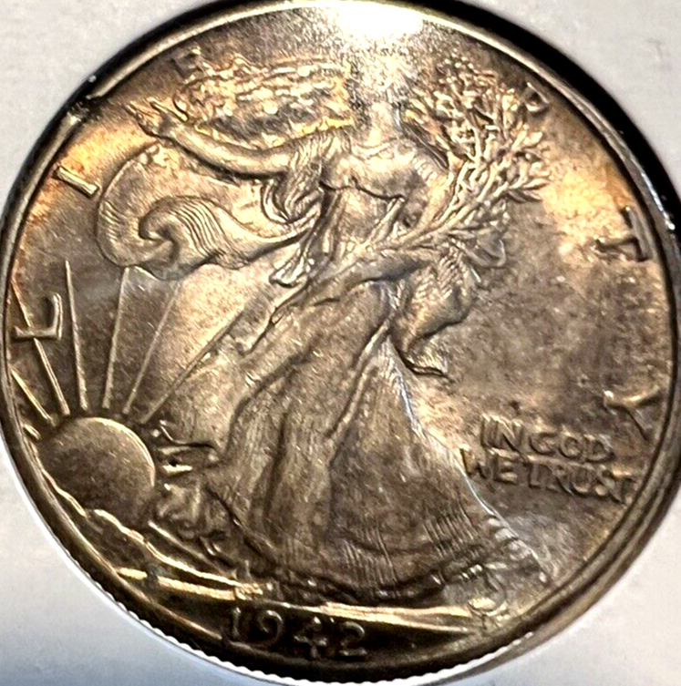 SUPER TONER GEM 1942-P Walking Liberty Half Dollar Strong MS++ Features 50C 90%