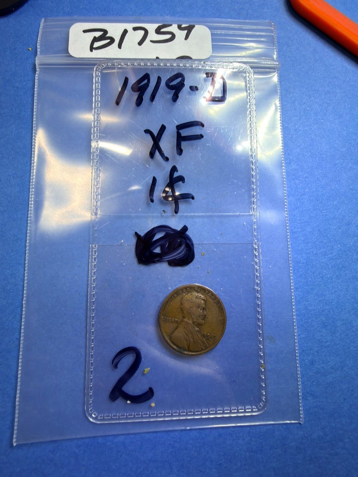 1919-D Lincoln Wheat Cent 1C XF Extremely Fine Scarce Denver Mint Bronze Penny