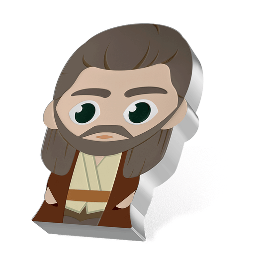 2023 Star Wars Qui-Gon Jinn 1oz Silver Colorized Chibi .999 Coin Lucas Films