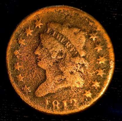 1812 Large Date Classic Head Large Cent VG+ Features, S-289 R1 Typical Corrosion