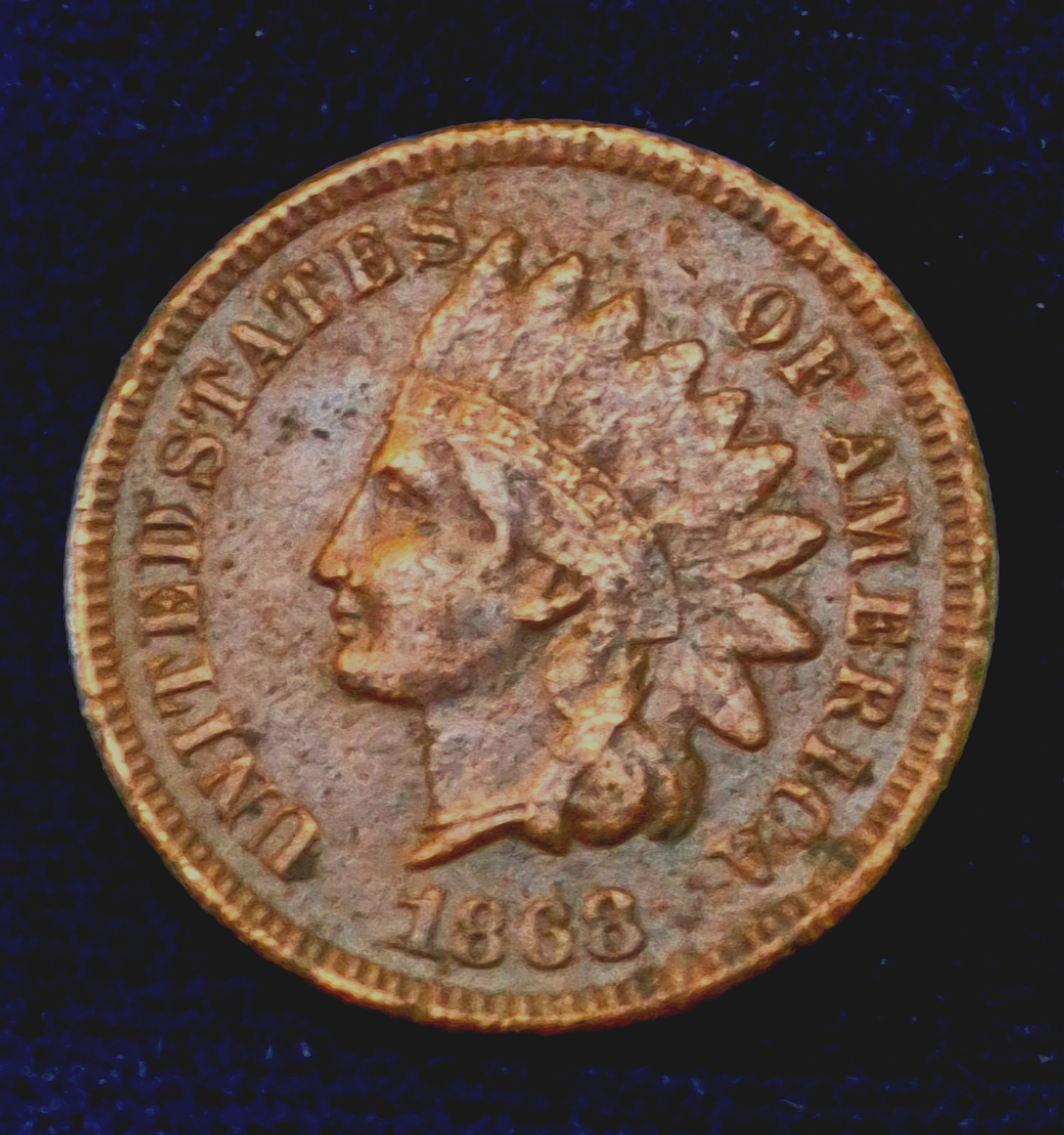 1868 Indian Head Cent Very Fine VF Features Coin 1C