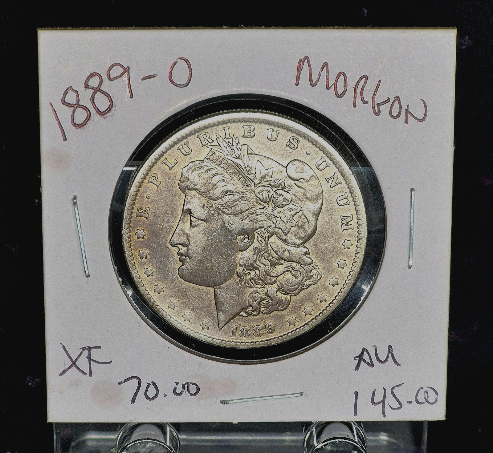 1889 O Gorgeous Toned Morgan 90% Silver Dollar Crisp AU Features Great Cheeks 1$
