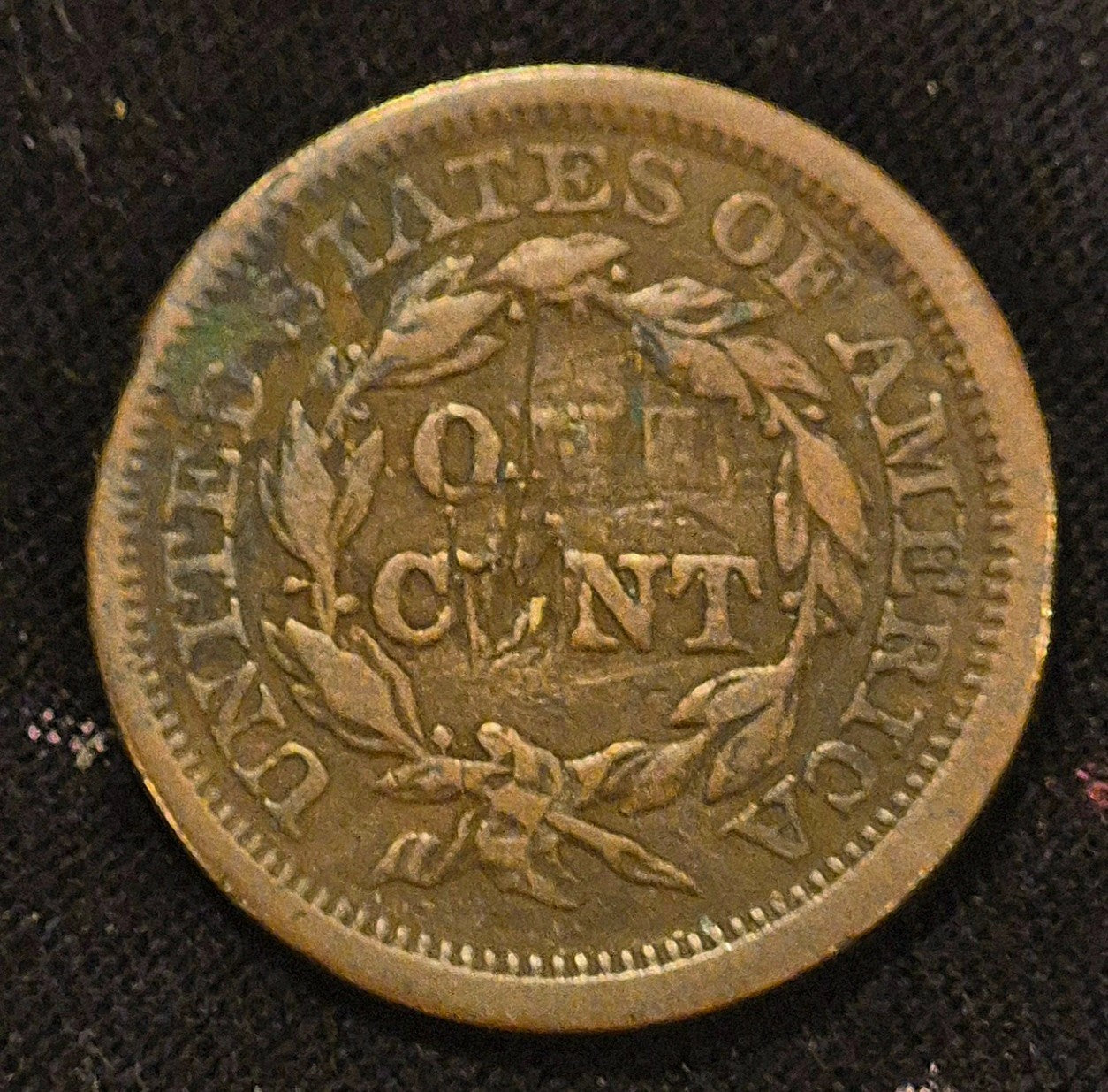1845 Braided Hair Large Cent N6 R2 GSID 1111 Fine+ Features Broadstrike Error