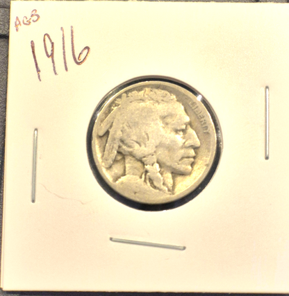 1916 Buffalo Nicklel Barely Readable Date Better Date