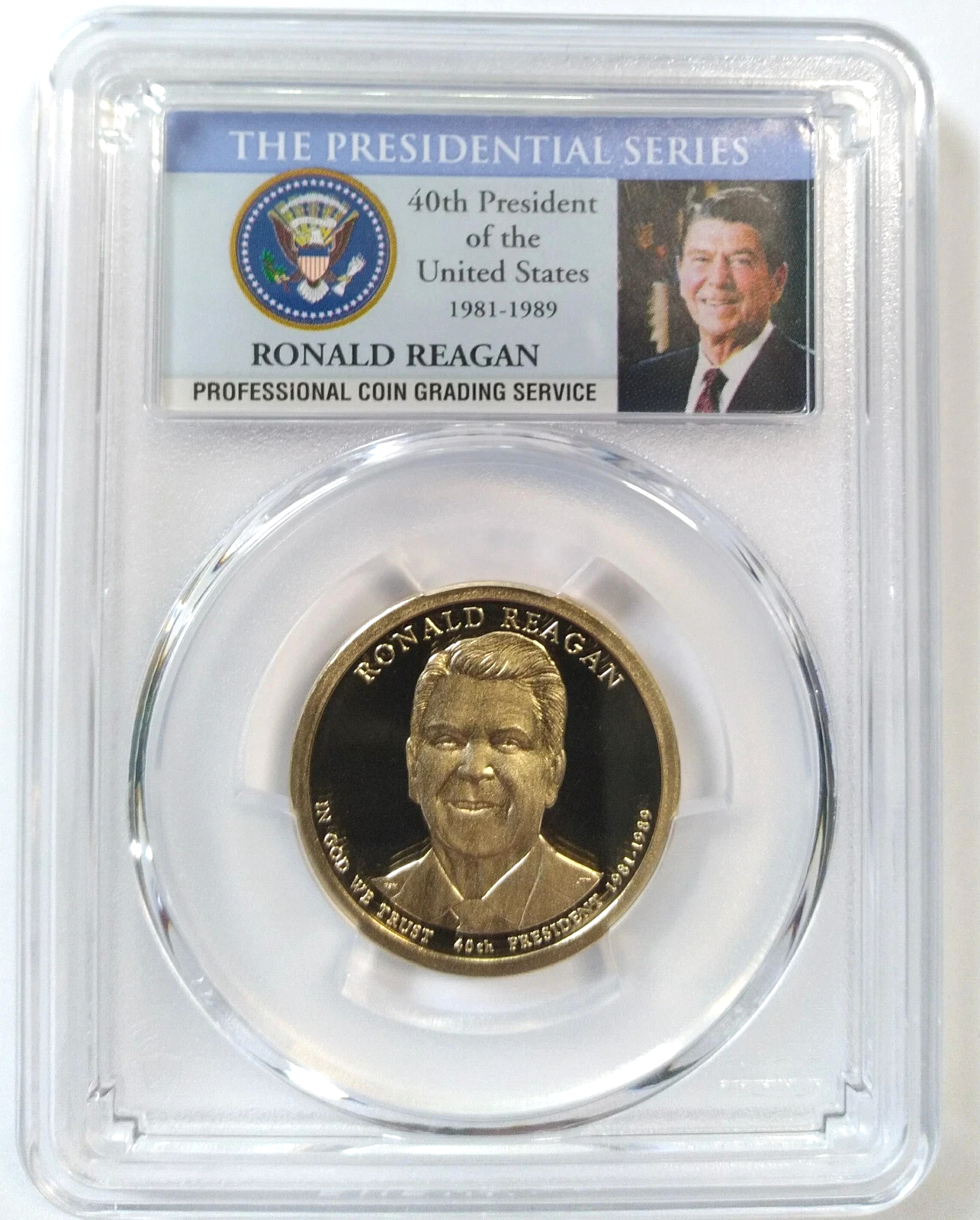 2016 S Ronald Reagan PCGS PR69DCAM Presidential Series Dollar Coin Photo Label