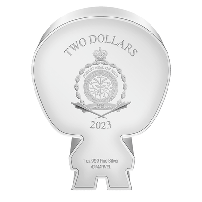 2023 Marvel Captain America 1oz .999 Fine Silver Colorized Proof Chibi Niue Coin