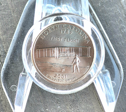 2001 North Carolina State Quarter Dale Earnhardt Colorized NASCAR with Capsule