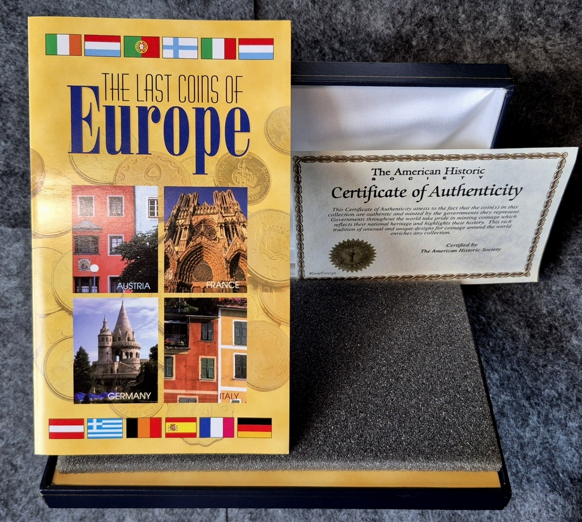 The Last Coins of Europe 12 Coin Set American Historic Society COA Box Pre-Euro